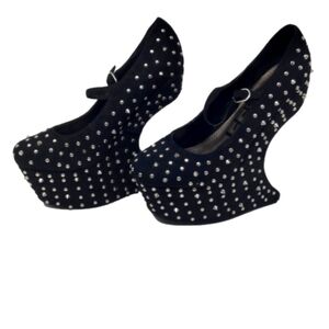STUDDED and spiked platform wedge heels size 8